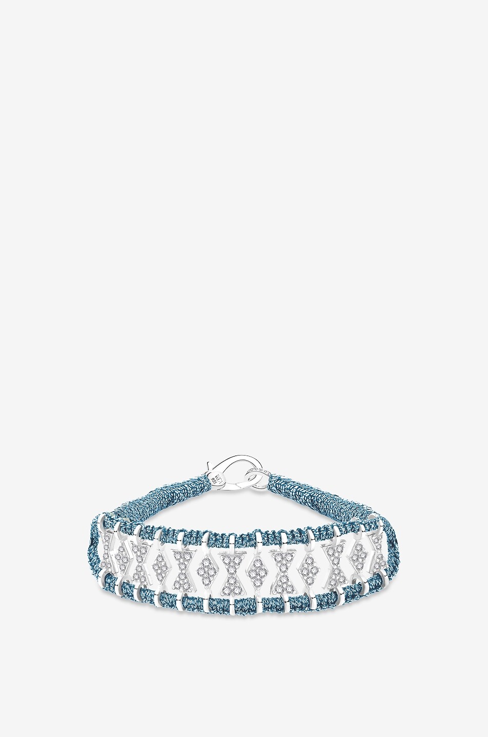 VAN DEN ABEELE PARIS Armband aus Lurex und Silber mit Moissanit Buzios Sky Damen HELLBLAU 1