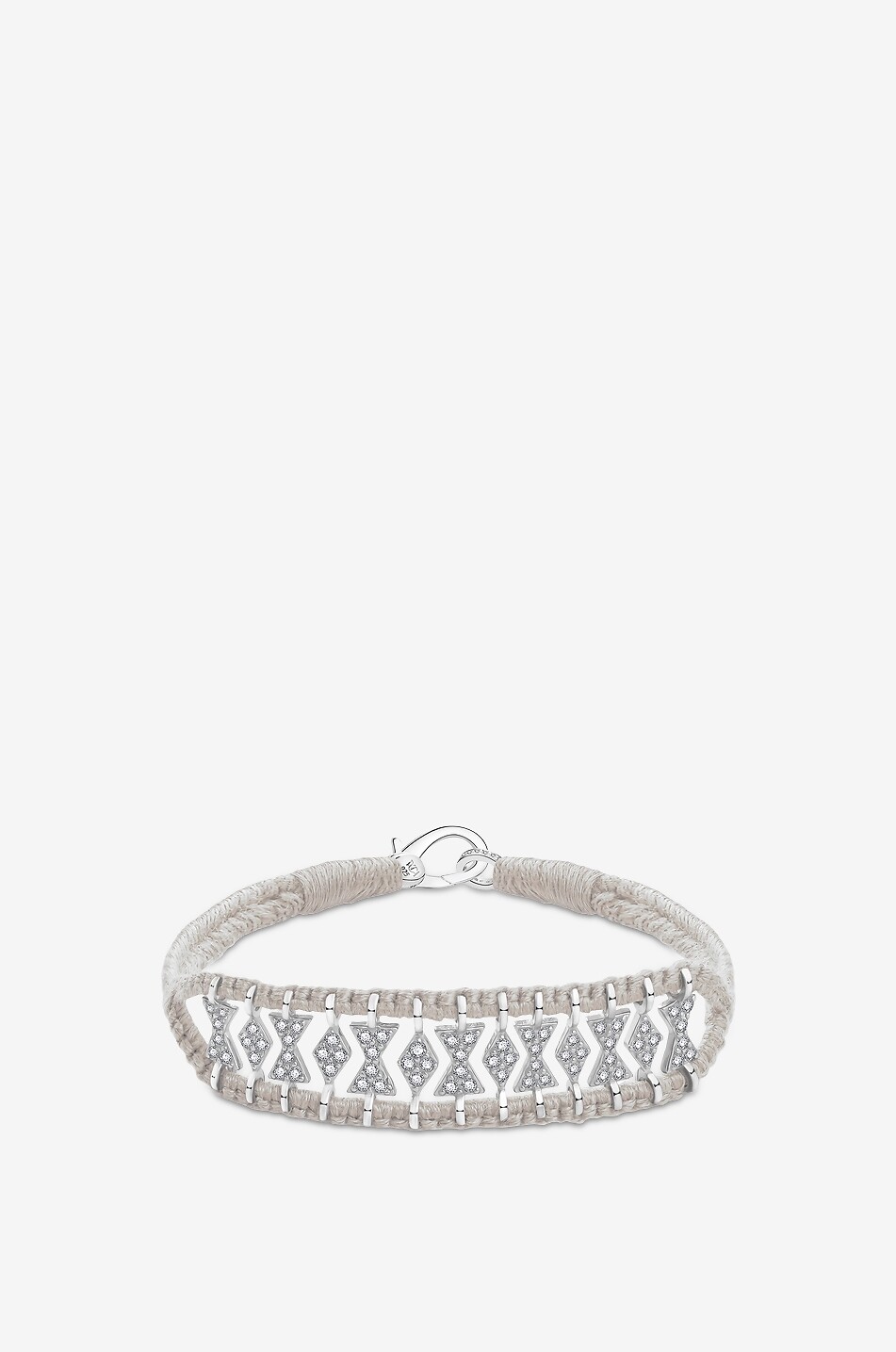 VAN DEN ABEELE PARIS Armband aus Lurex und Silber mit Moissanit Buzios Vanille Damen WEISS 1