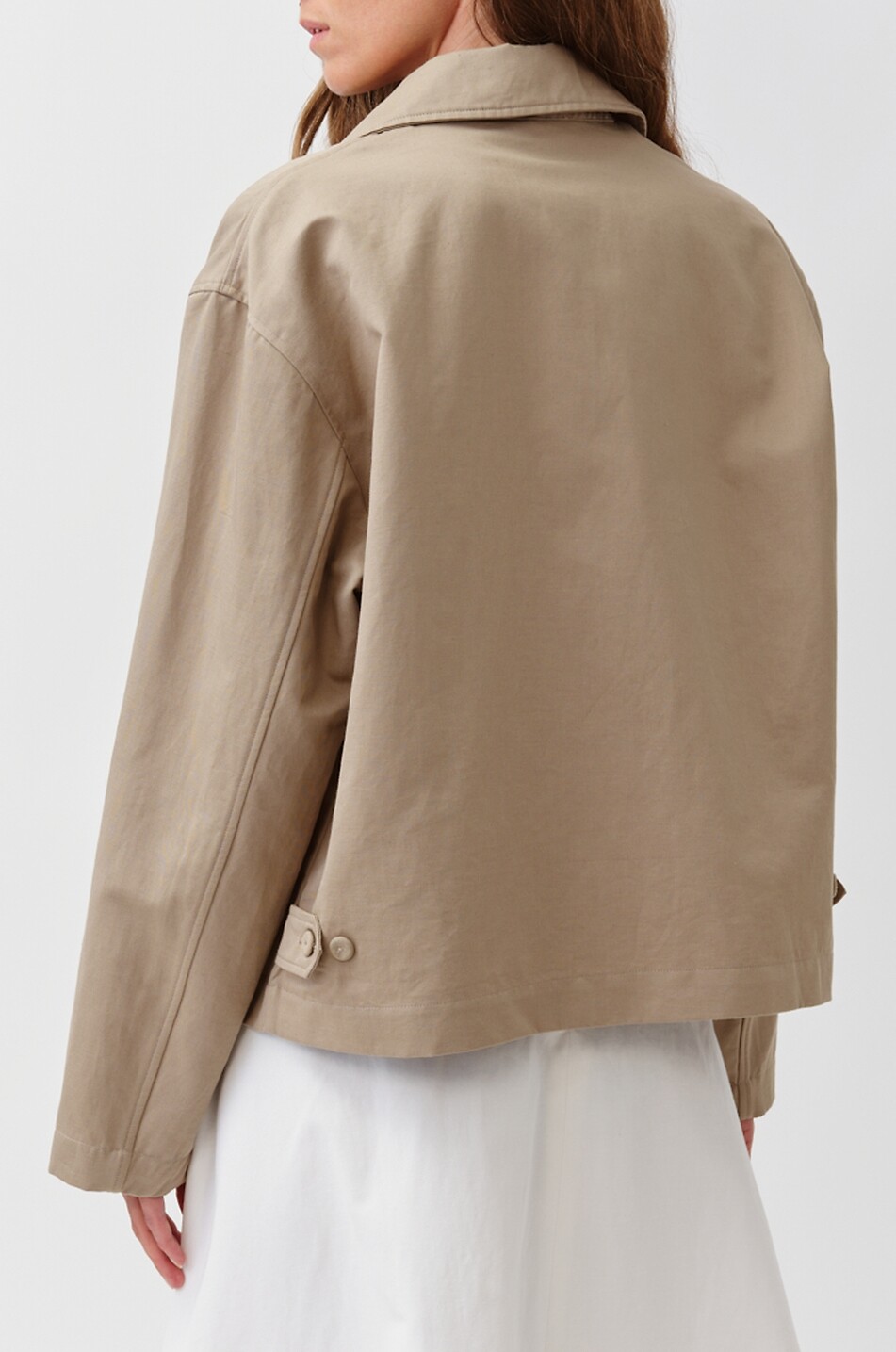 DIEGA Bacito cotton and linen shirt collar lightweight jacket Women BEIGE 3