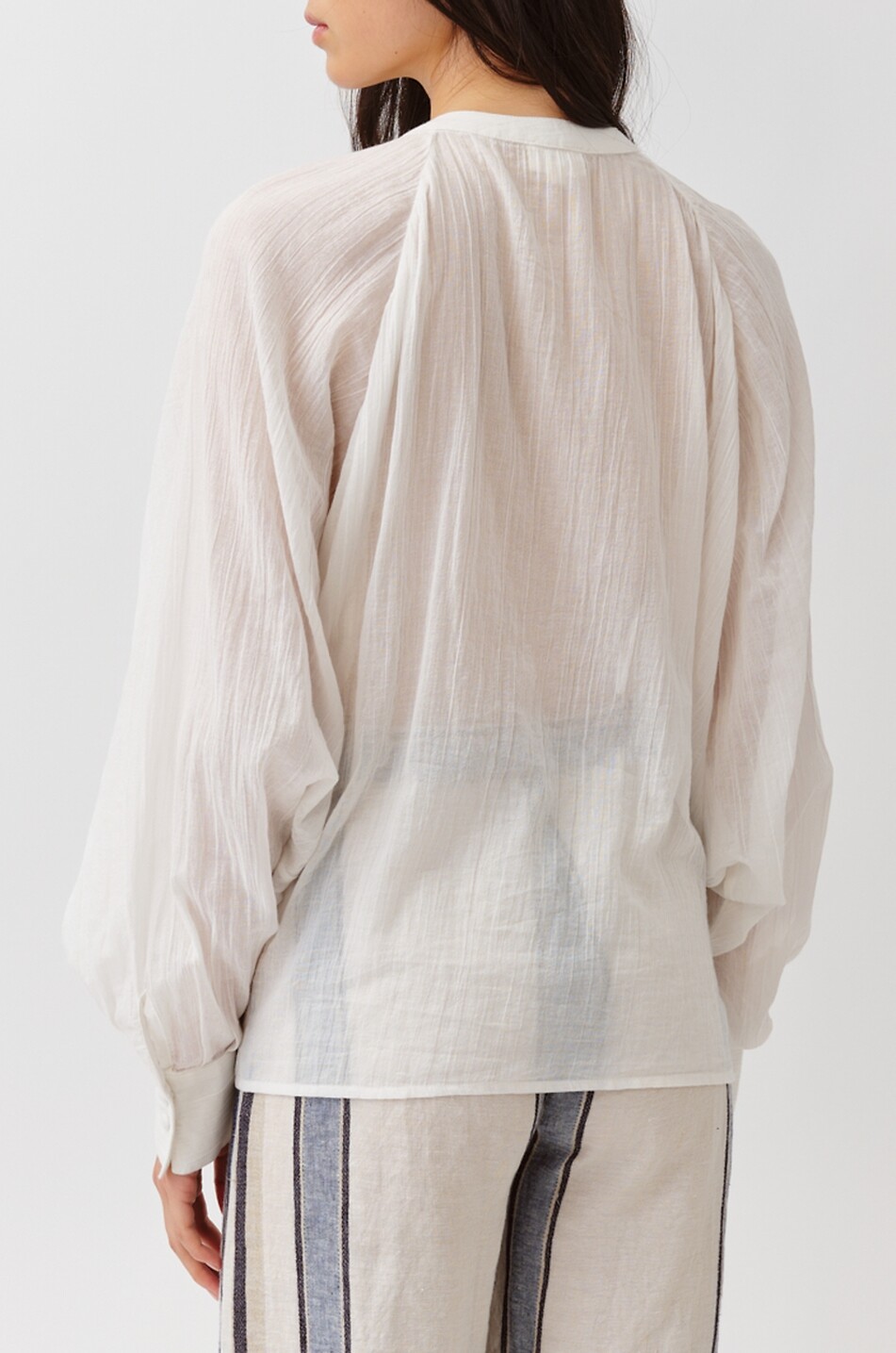 DIEGA Celestio round-neck batwing-sleeve shirt Women WHITE 3