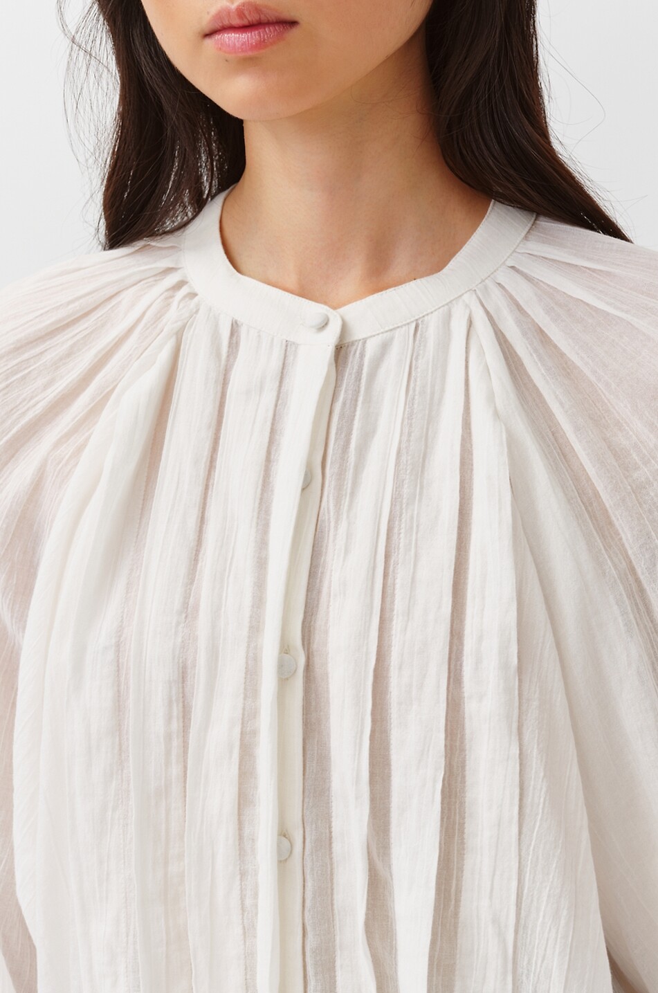 DIEGA Celestio round-neck batwing-sleeve shirt Women WHITE 5
