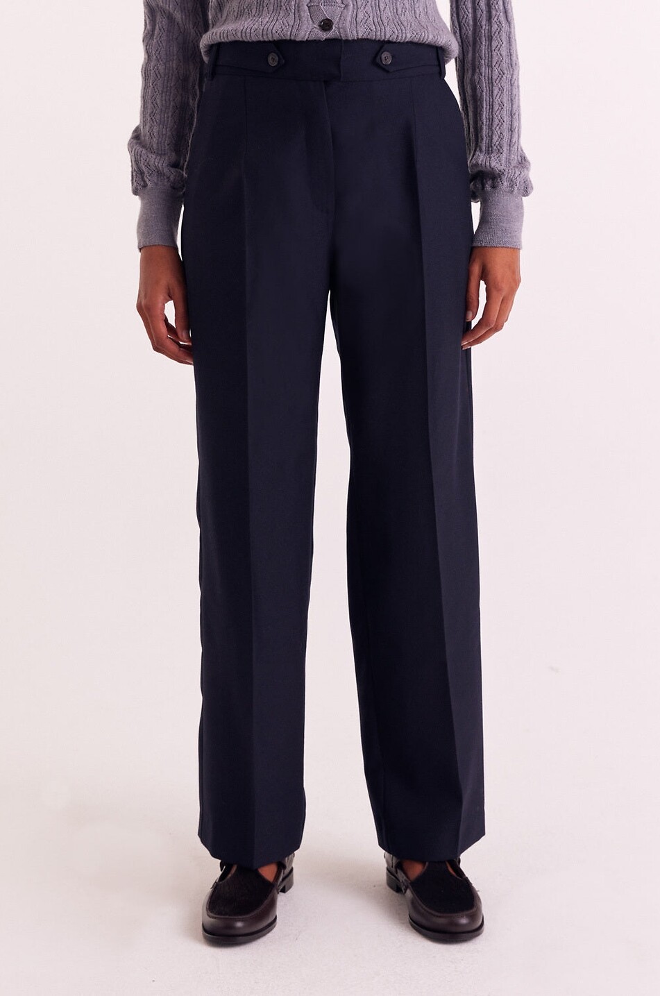 BALZAC PARIS Gerade Hose mit hoher Taille aus Wolle Dan Damen DUNKELBLAU 2