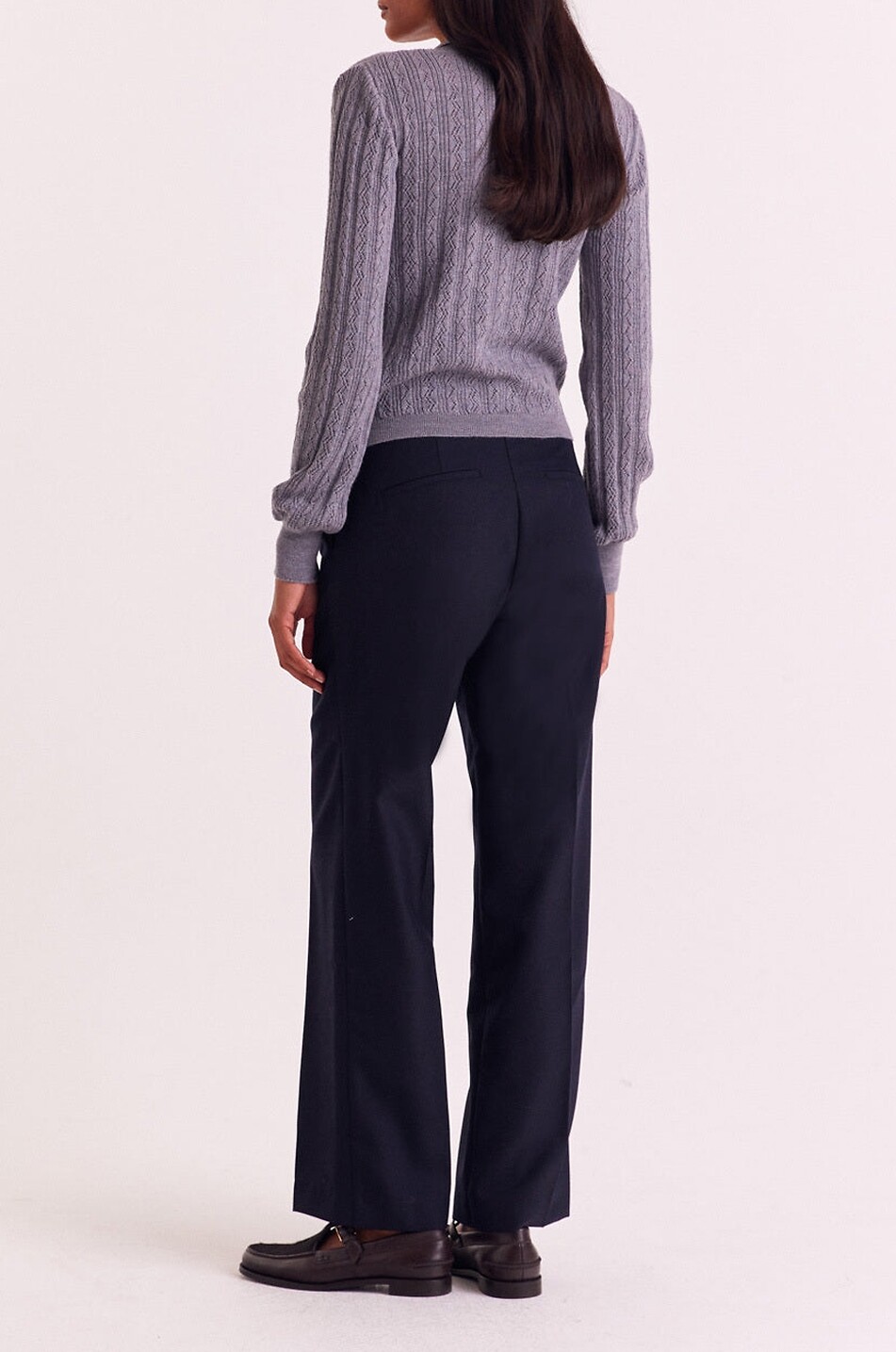 BALZAC PARIS Gerade Hose mit hoher Taille aus Wolle Dan Damen DUNKELBLAU 3