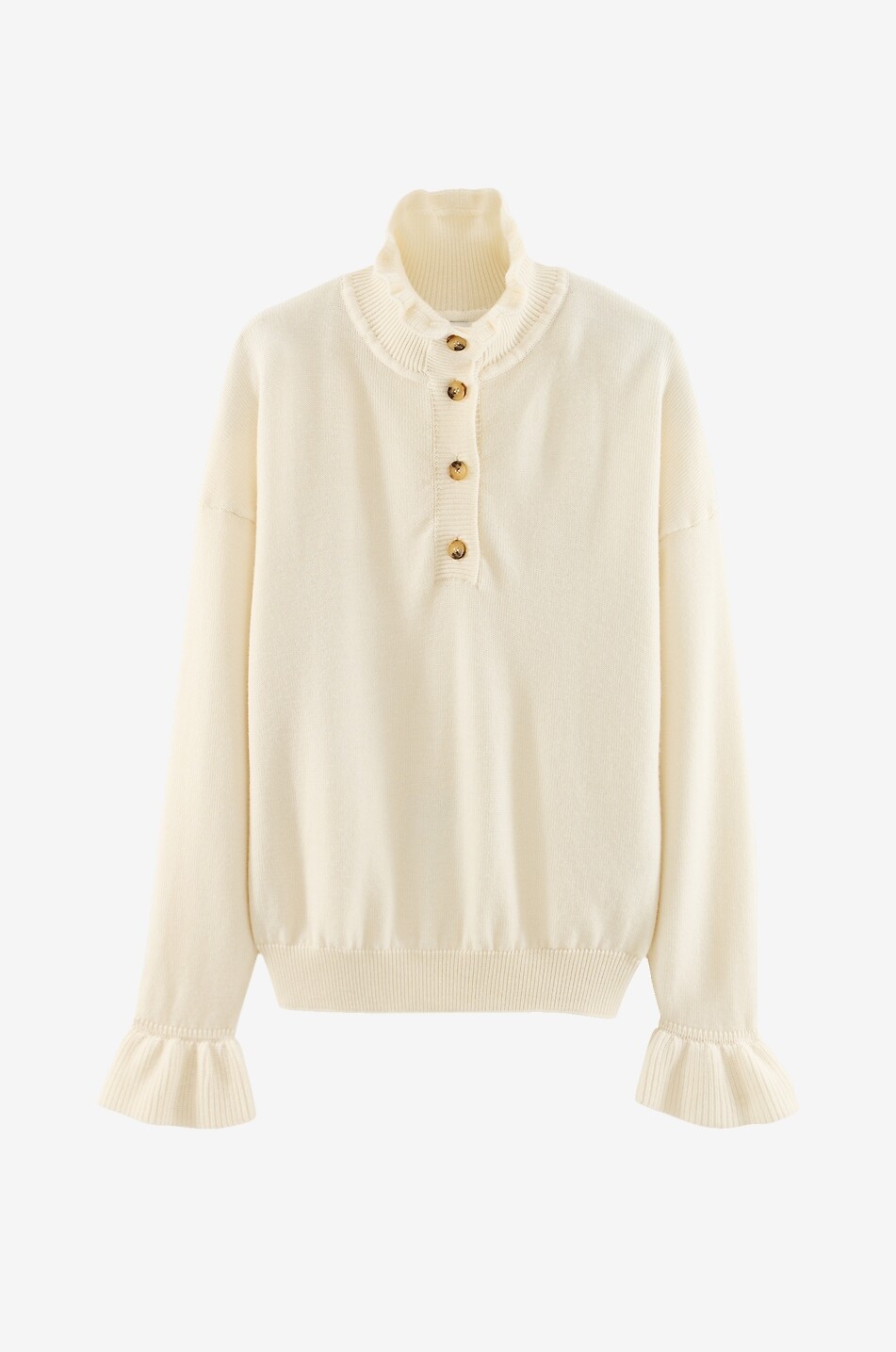 Pauline woll jumper with button-down stand-up collar