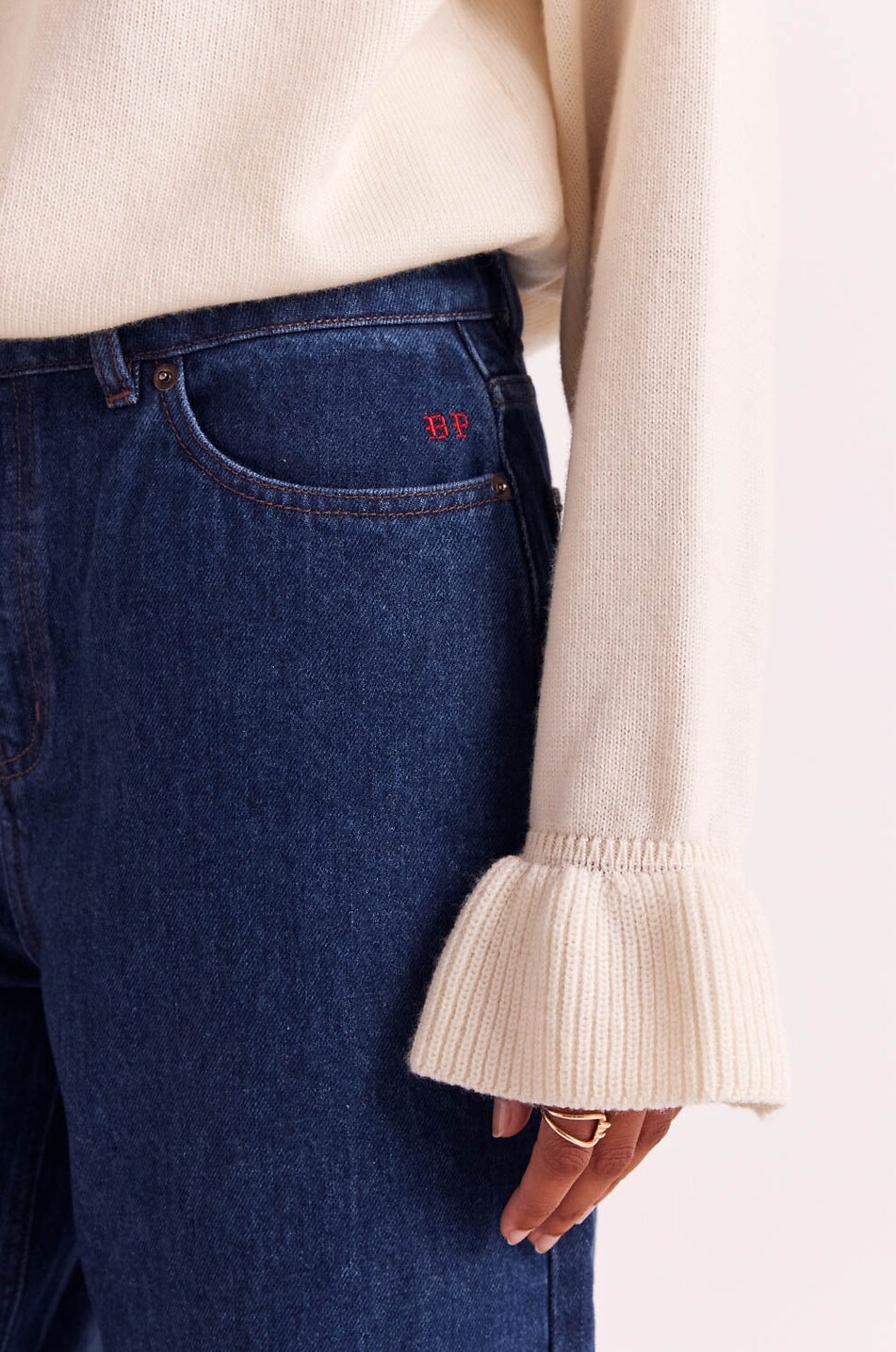 BALZAC PARIS Pauline woll jumper with button-down stand-up collar Women EGGSHELL 5