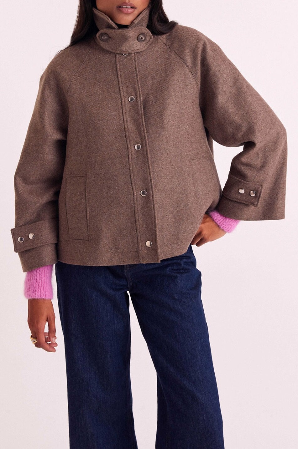 BALZAC PARIS Beauny cropped boxy coat Women LIGHT BROWN 2