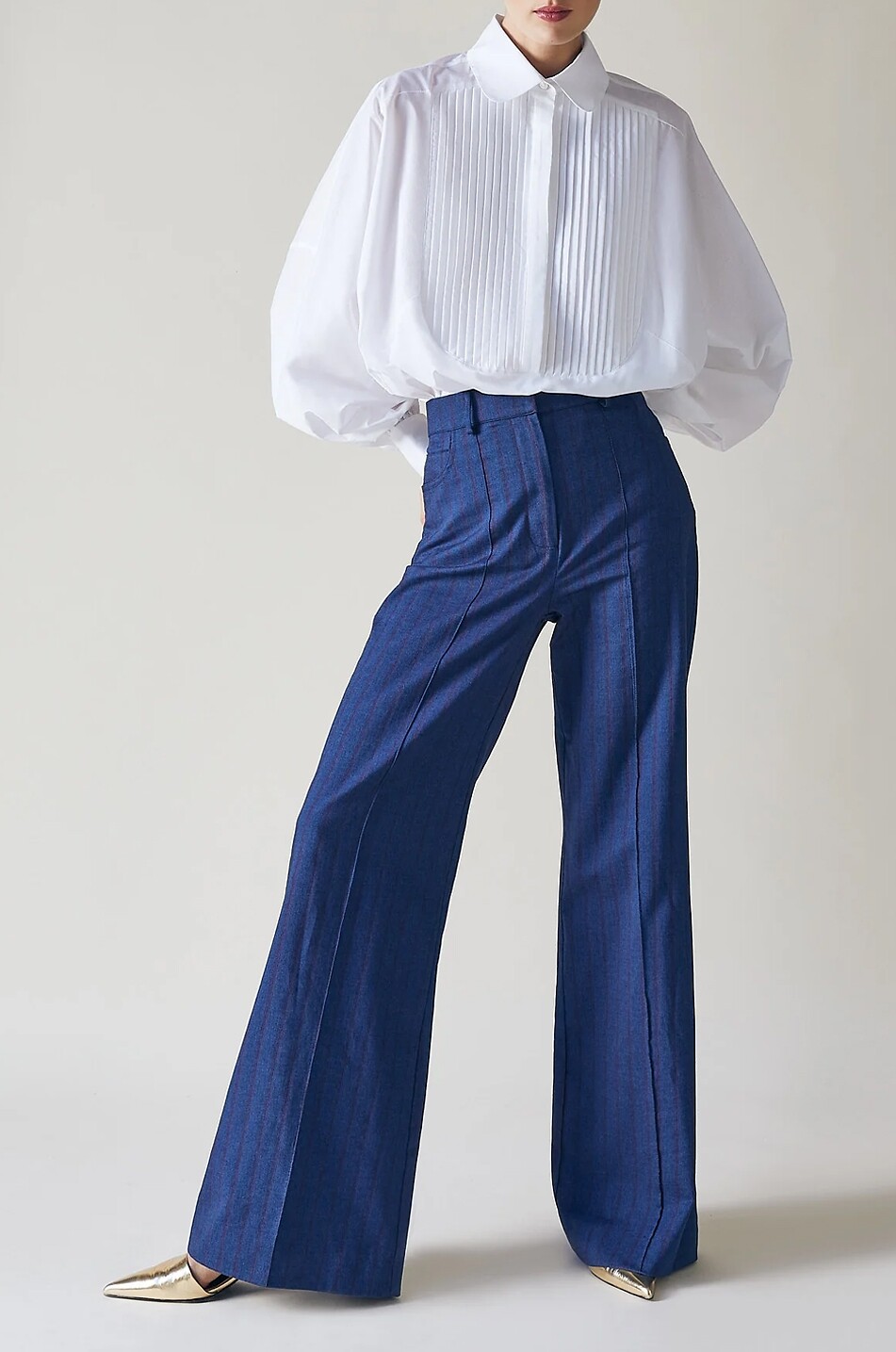 THE LABEL EDITION Hemd aus Popeline mit Biesenlatz Gatsby Damen WEISS 2