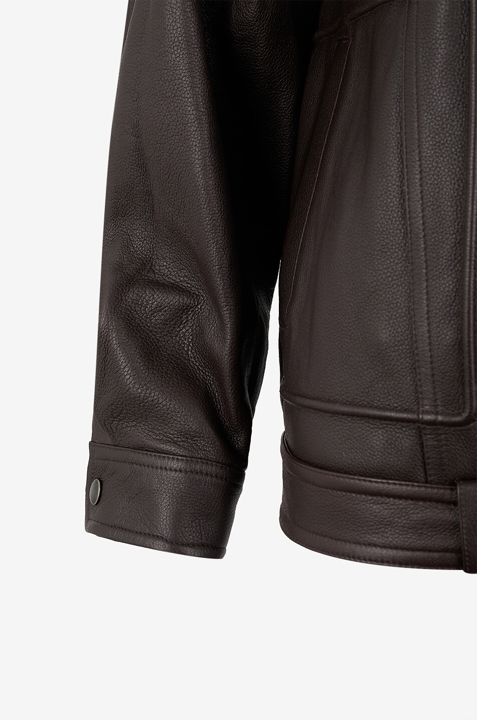 VINCE Perfecto oversize en cuir grainé Femme ROUGE FONCÉ 3