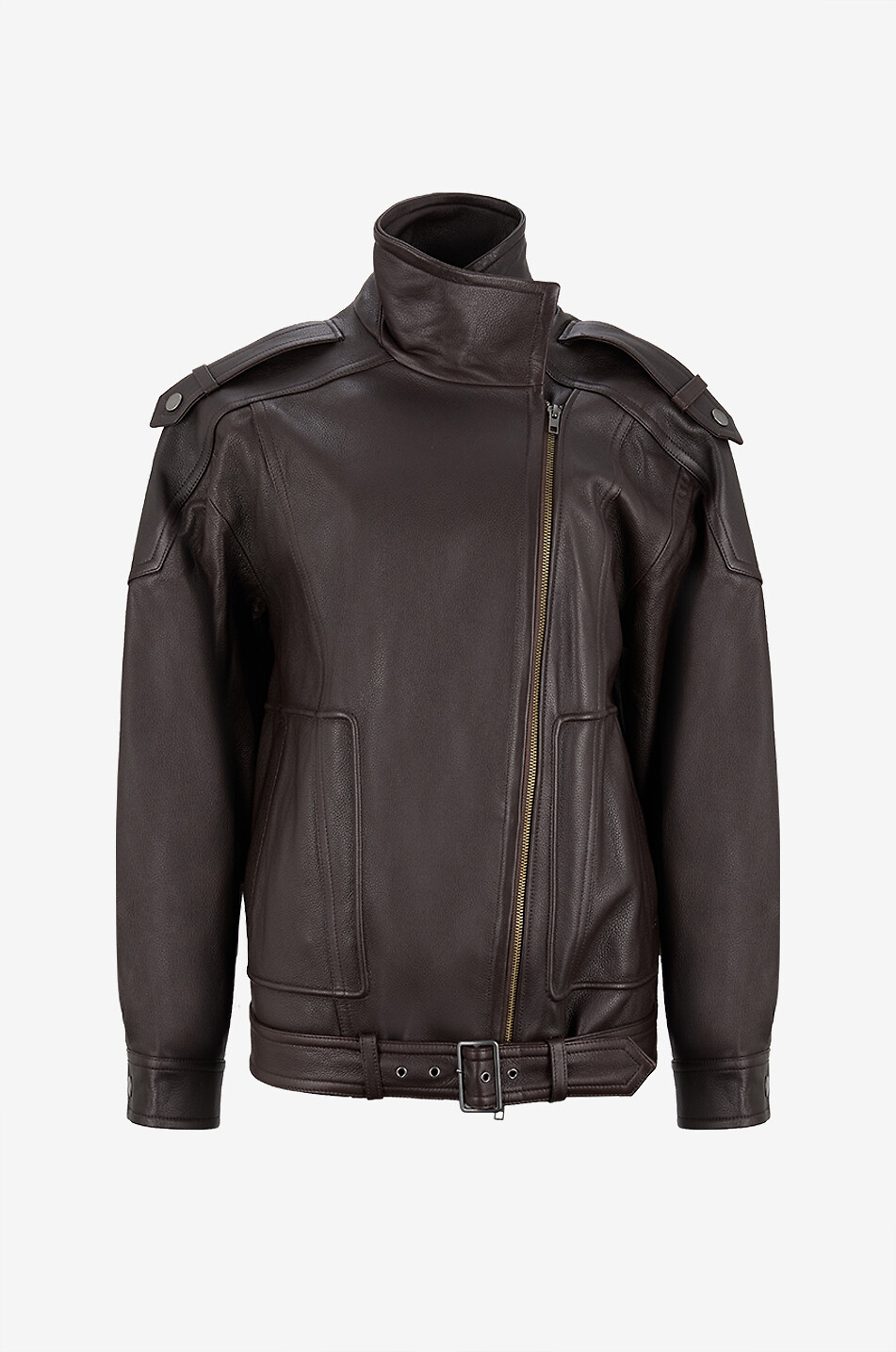 Perfecto oversize en cuir grainé