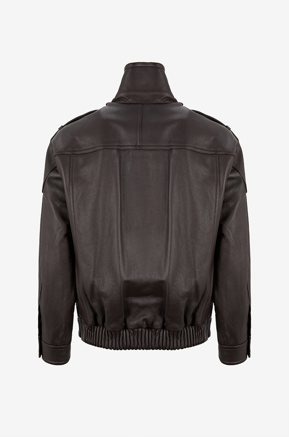 VINCE Perfecto oversize en cuir grainé Femme ROUGE FONCÉ 2