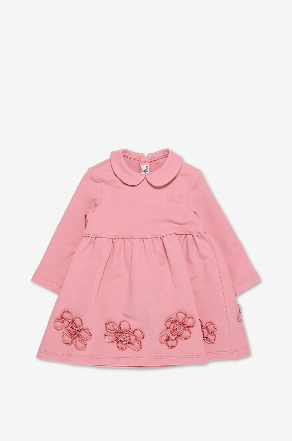 IL GUFO Robe sweat bébé brodée de fleurs Bébé ROSE 1