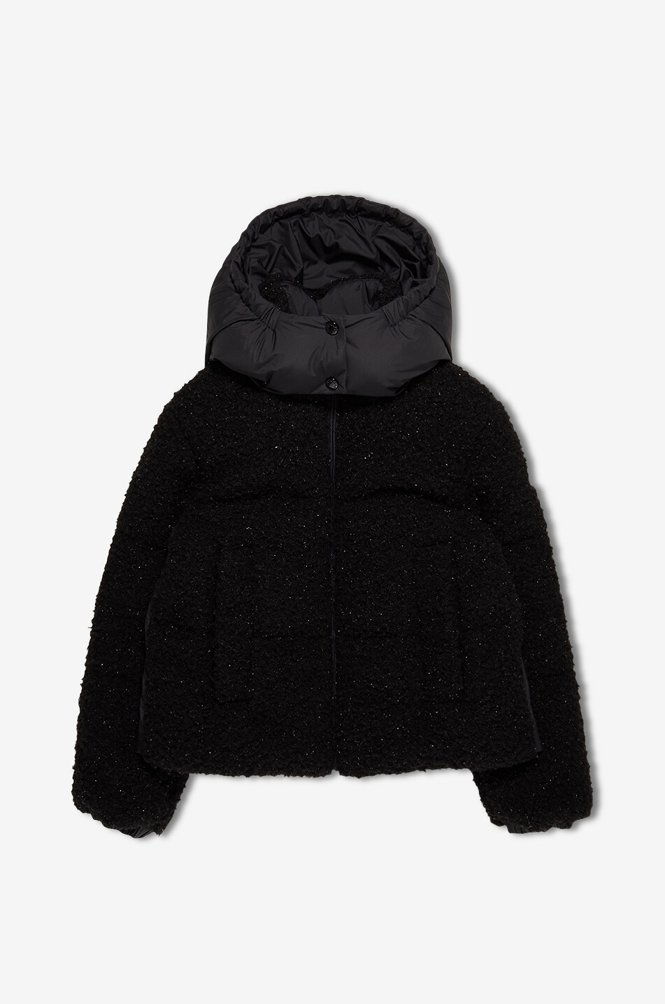 MONCLER Mädchen-Daunenjacke aus Teddy-Fleece und Nylon Zambaga Mädchen SCHWARZ 1