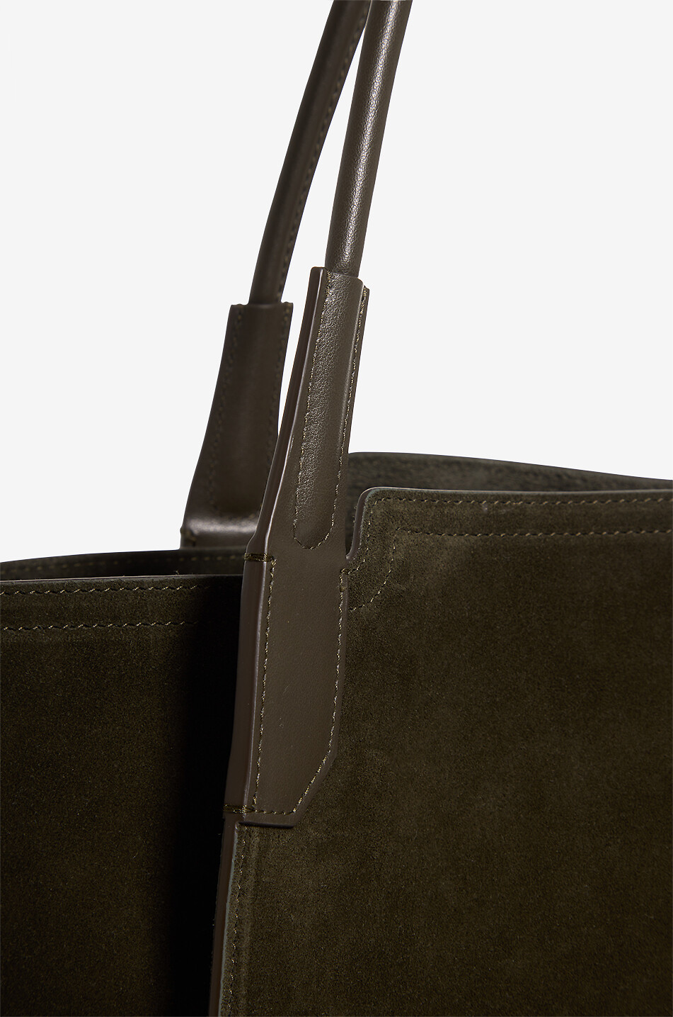 VICTORIA BECKHAM Victoria Small suede tote bag Women DARK GREEN 5