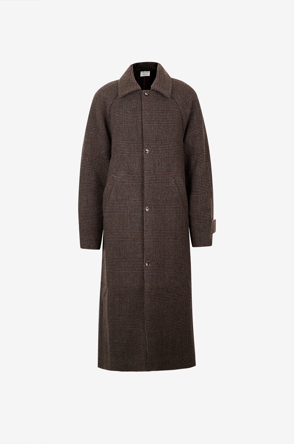 A KIND OF GUISE Can long glen check coat Men BROWN 1