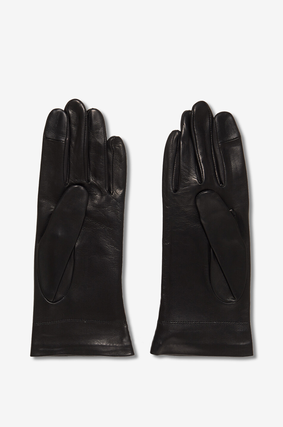 Gants en cuir détail bague rose Cameabague