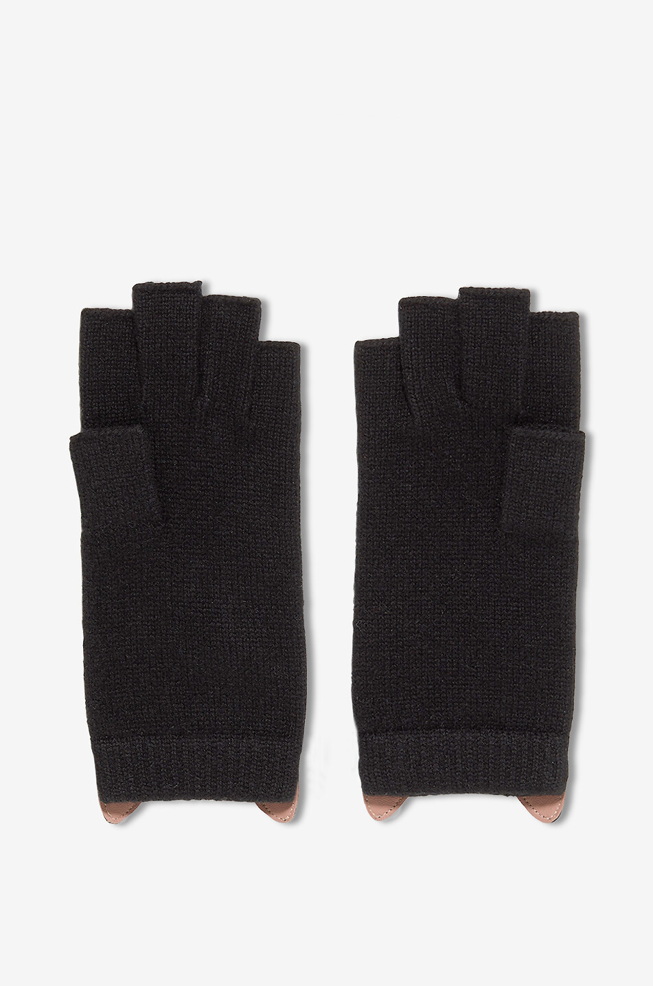 AGNELLE Fingerlose Kaschmir- und Lederhandschuhe mit Katzenmotiv Neko Damen GRAU 2