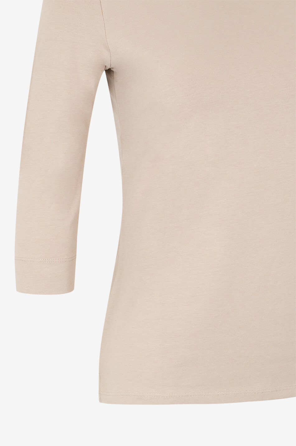 BONGENIE T-Shirt mit U-Boot-Ausschnitt und Dreiviertel-Ärmeln Damen BRAUN 3