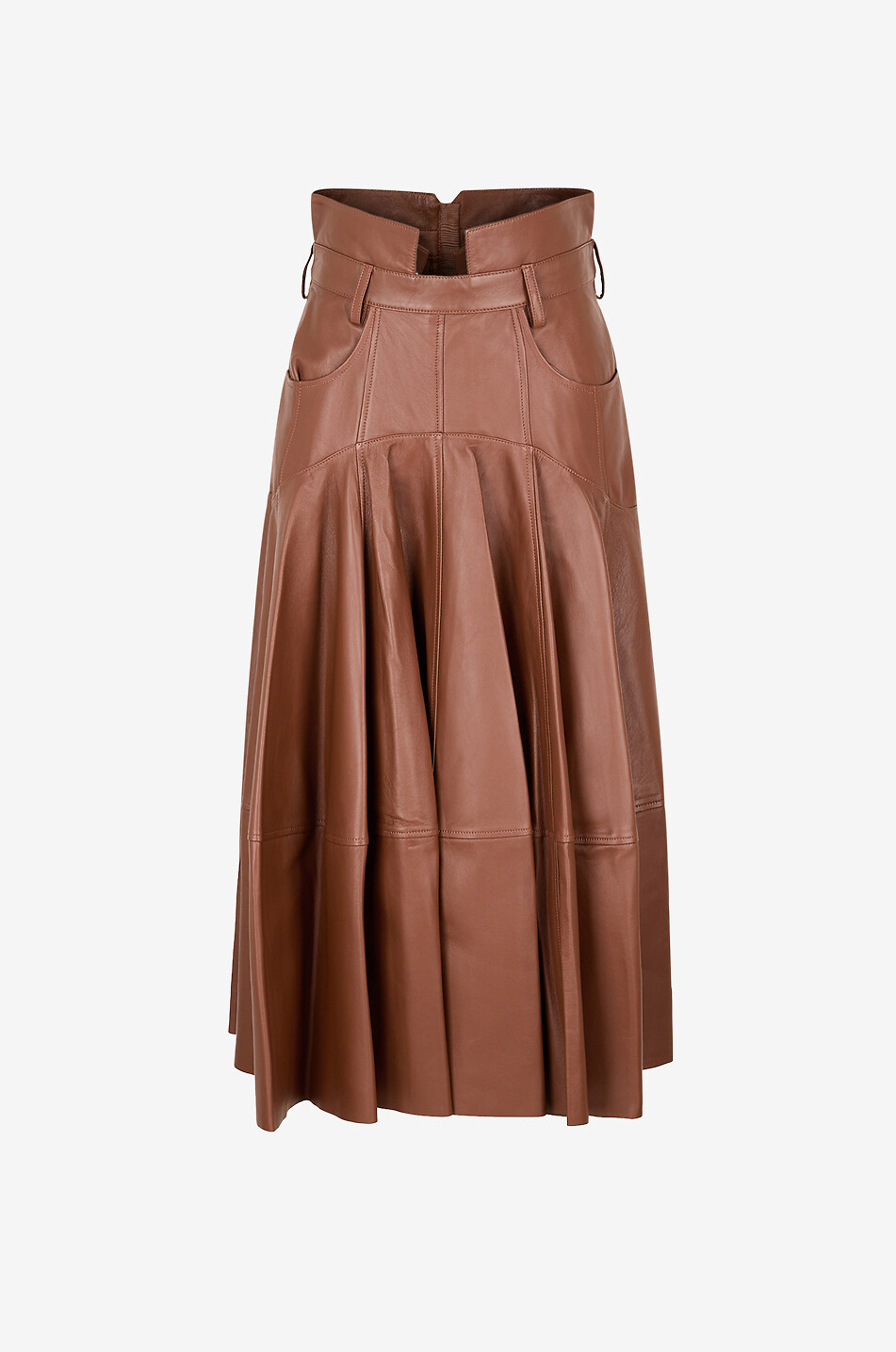 Hypnotic nappa leather midi skirt