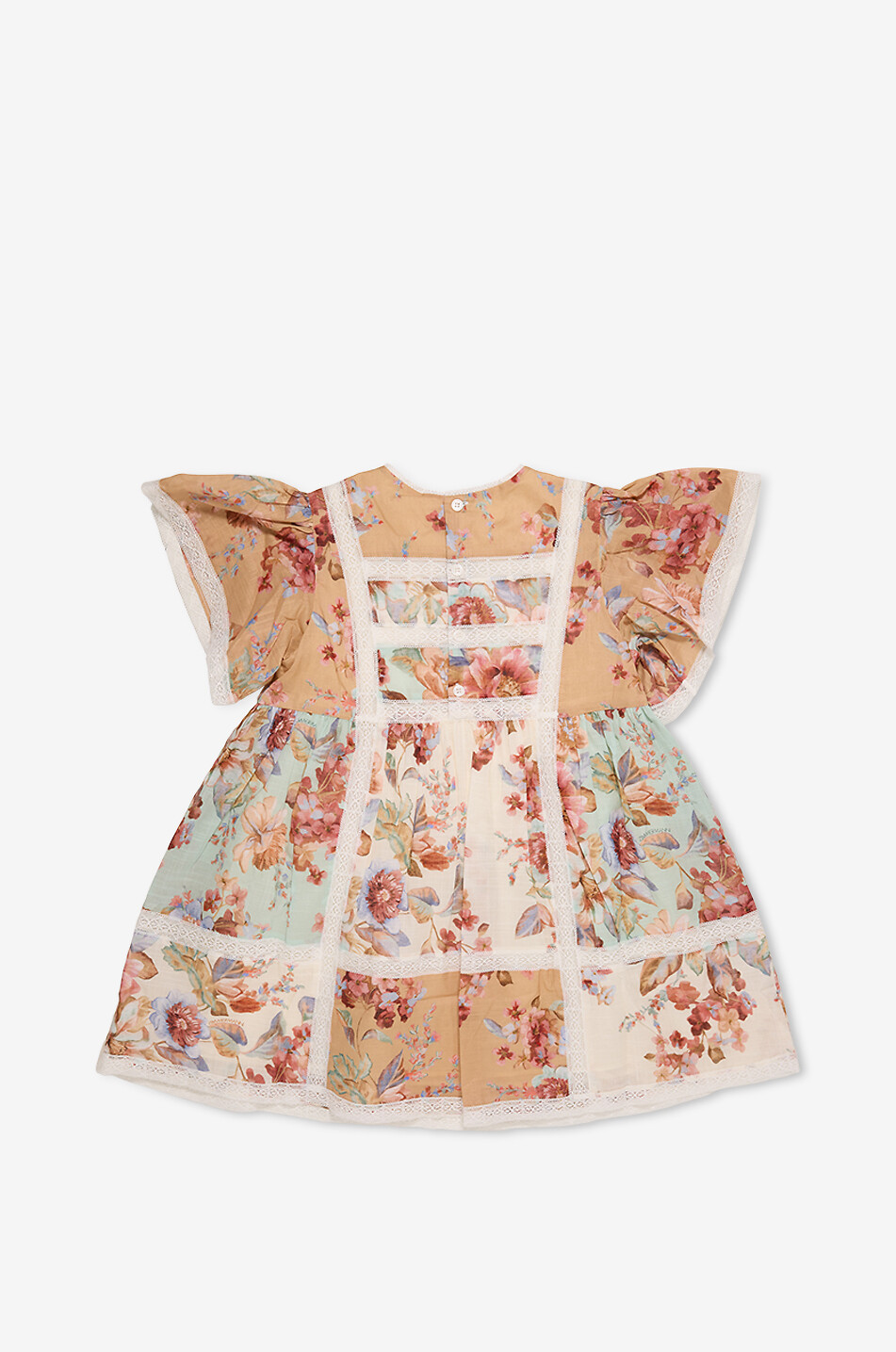 ZIMMERMANN Awaken patchwork pattern girls' voile and lace dress Girl MULTI COLOURED 2