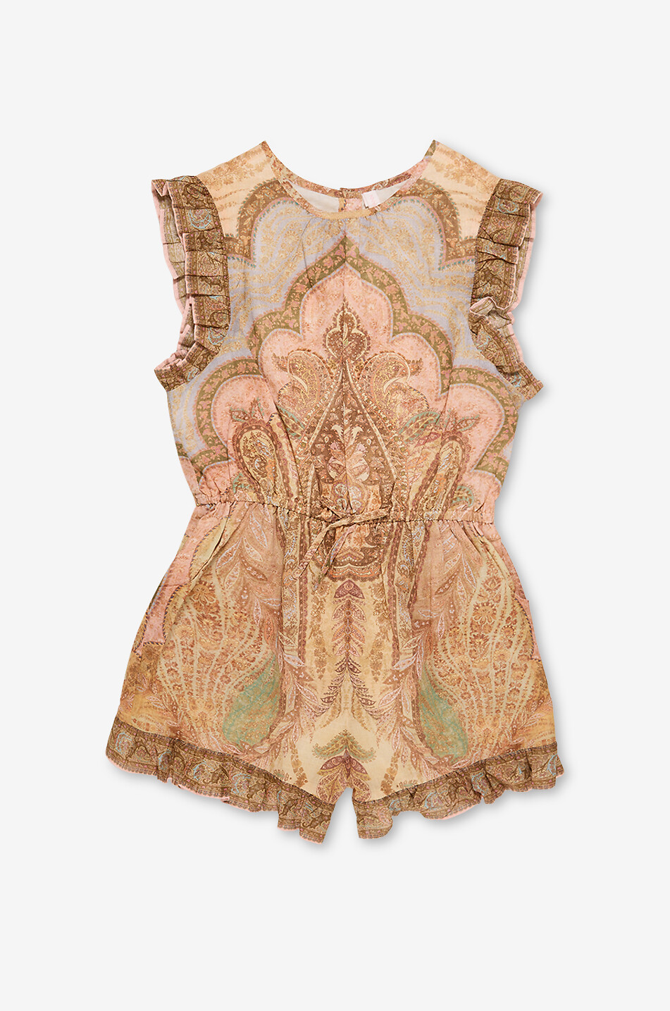 ZIMMERMANN Combi-court à volants motif cachemire fille Awaken Fille Beige Foncé 1