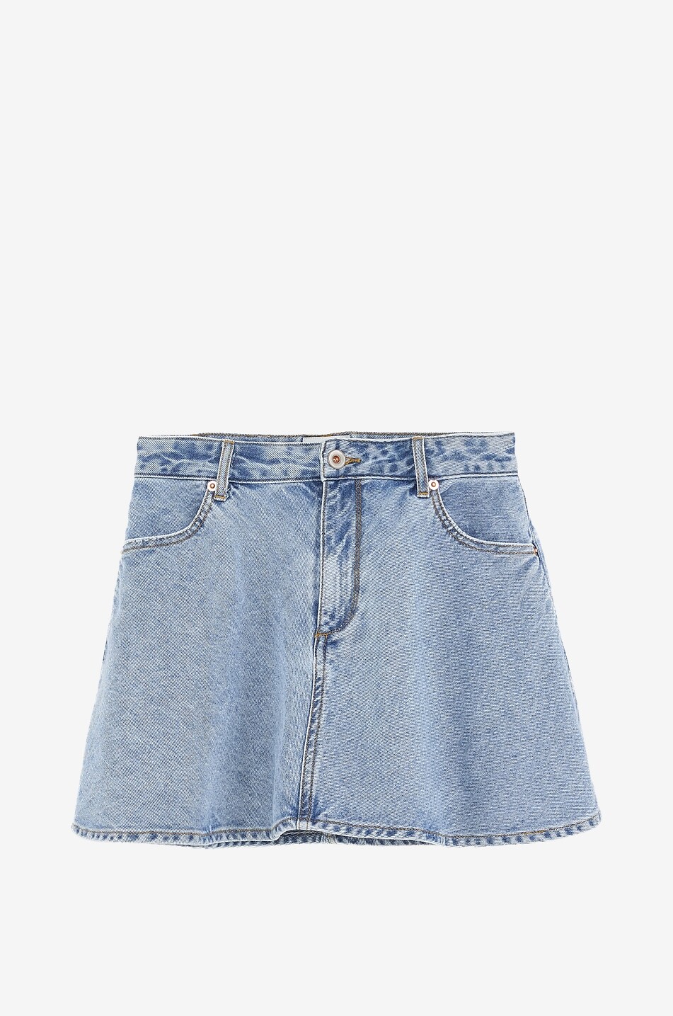 BELLEROSE Pecan girl's faded denim mini skirt Girl BLUE 1