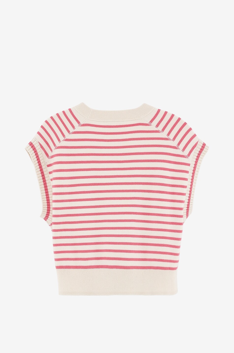 BELLEROSE Pull rayé à manches courtes en coton fille Angide Fille ROSE 2