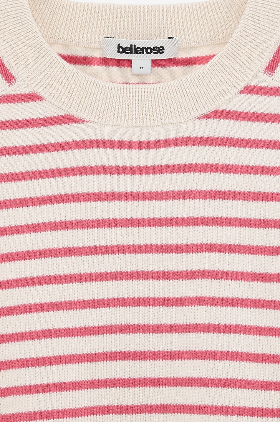BELLEROSE Pull rayé à manches courtes en coton fille Angide Fille ROSE 3