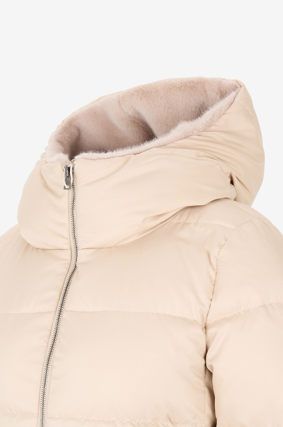 HERNO Arendelle New Lady faux fur-lined down jacket Women Light beige 3