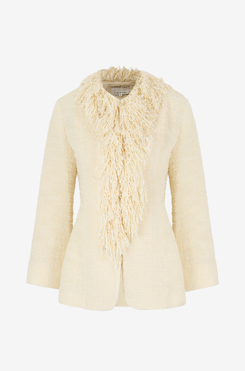The Trader cinched fringed tweed jacket - LIBEROWE - EGGSHELL