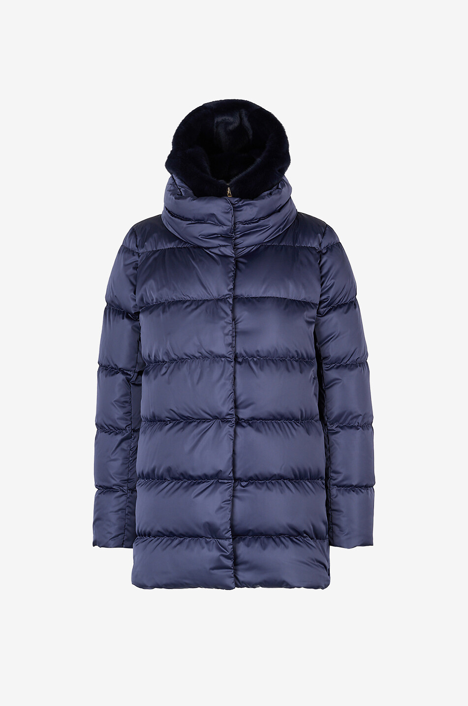 Parka mi-longue à capuche avec fourrure synthétique