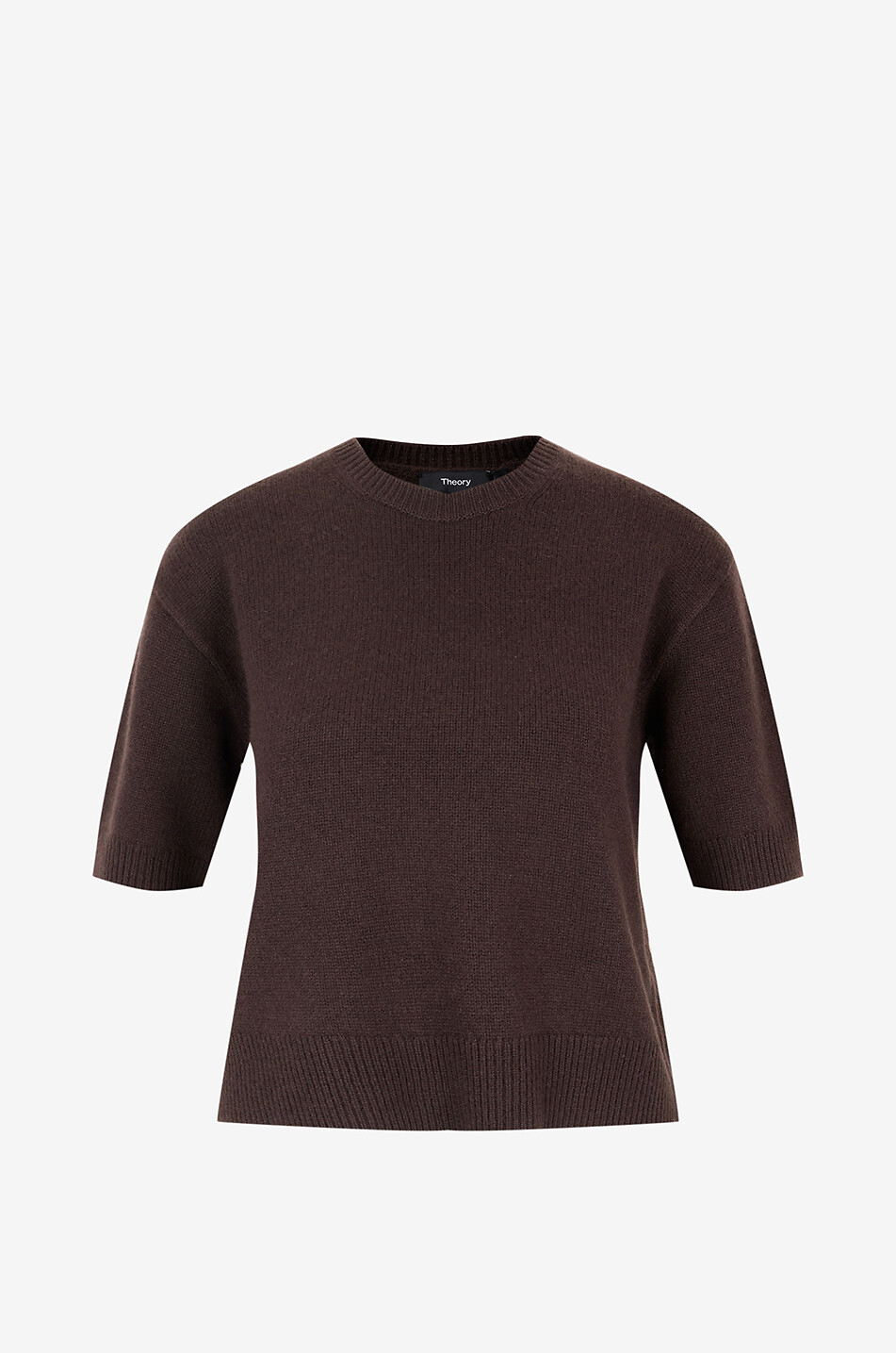 Cropped short-sleeved cashmere jumper