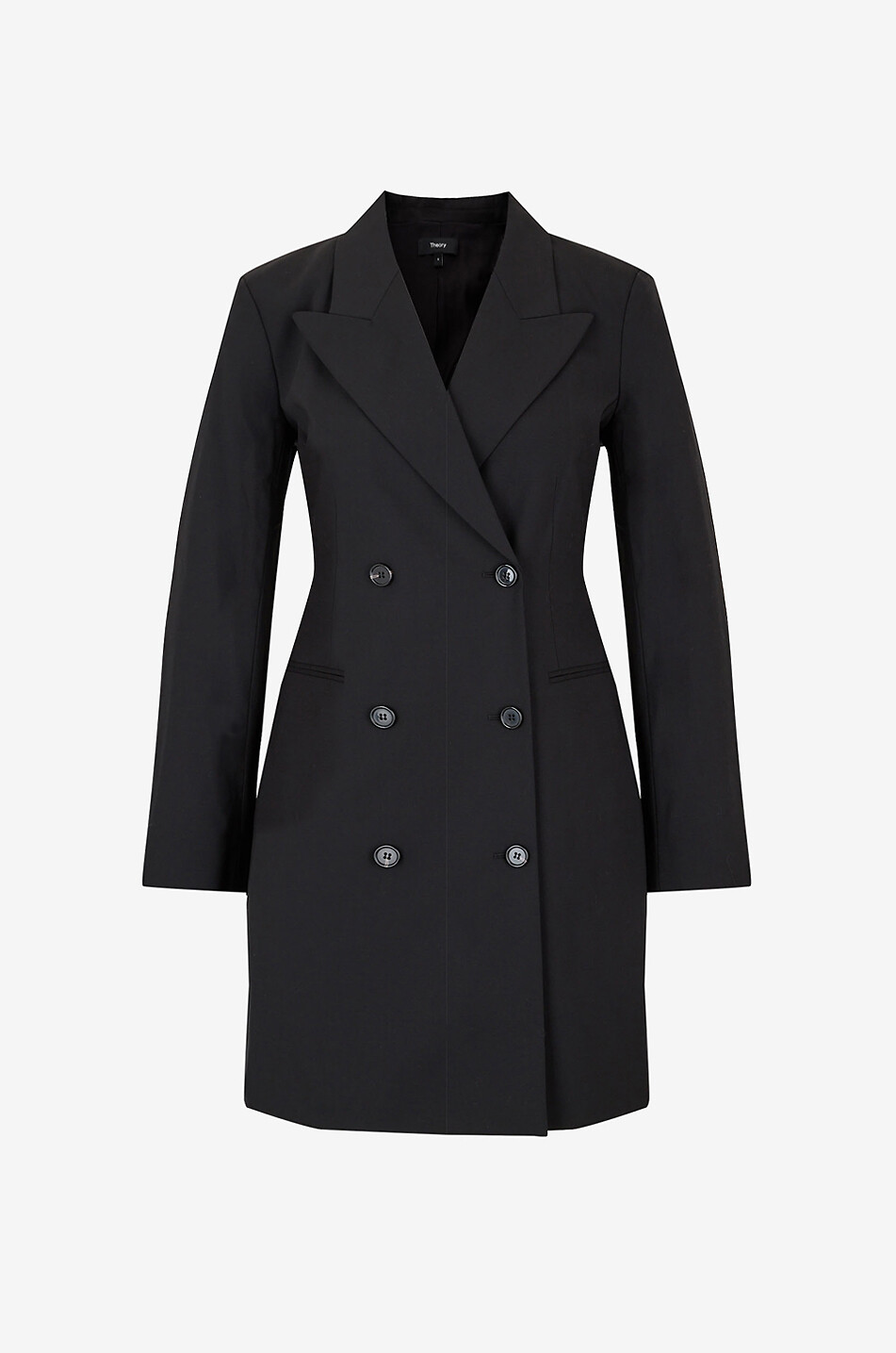 Double-breasted wool mini blazer dress