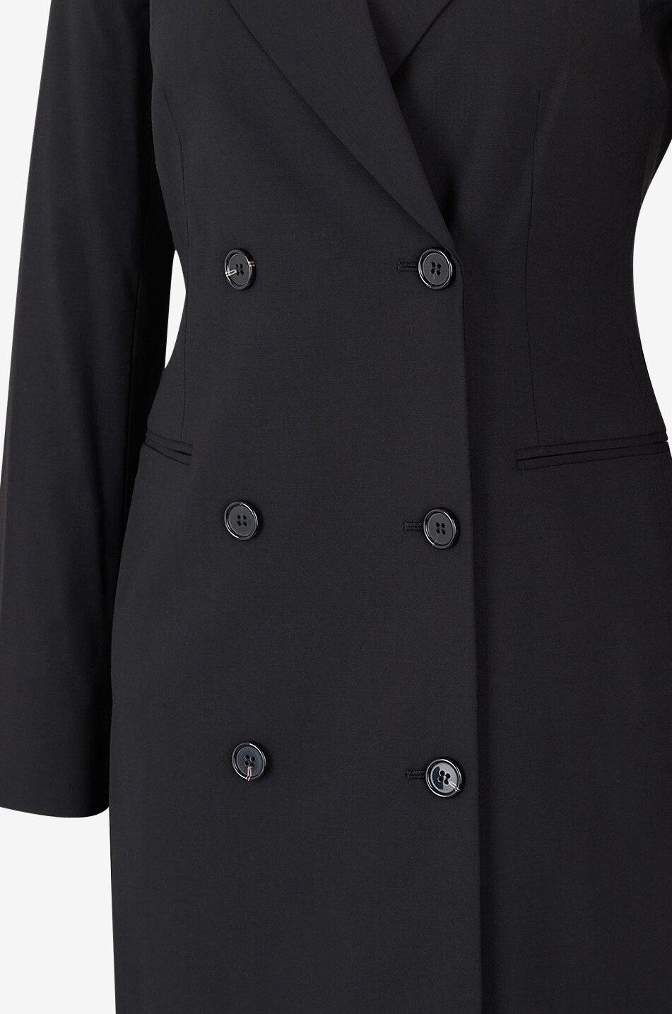 THEORY Double-breasted wool mini blazer dress Women BLACK 3
