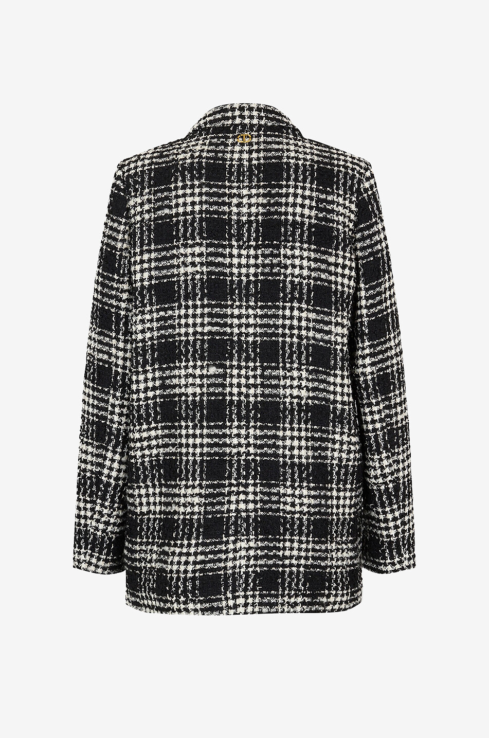TWINSET Oversized bouclé tweed checked blazer Women BLACK 2