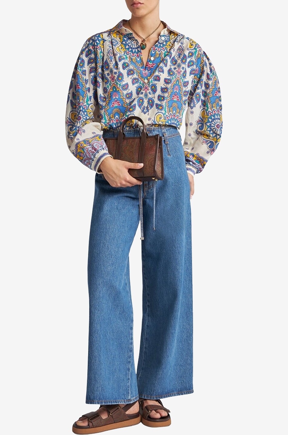 ETRO Culotte-Jeans mit Gürtel Pegaso Damen BLAU 3