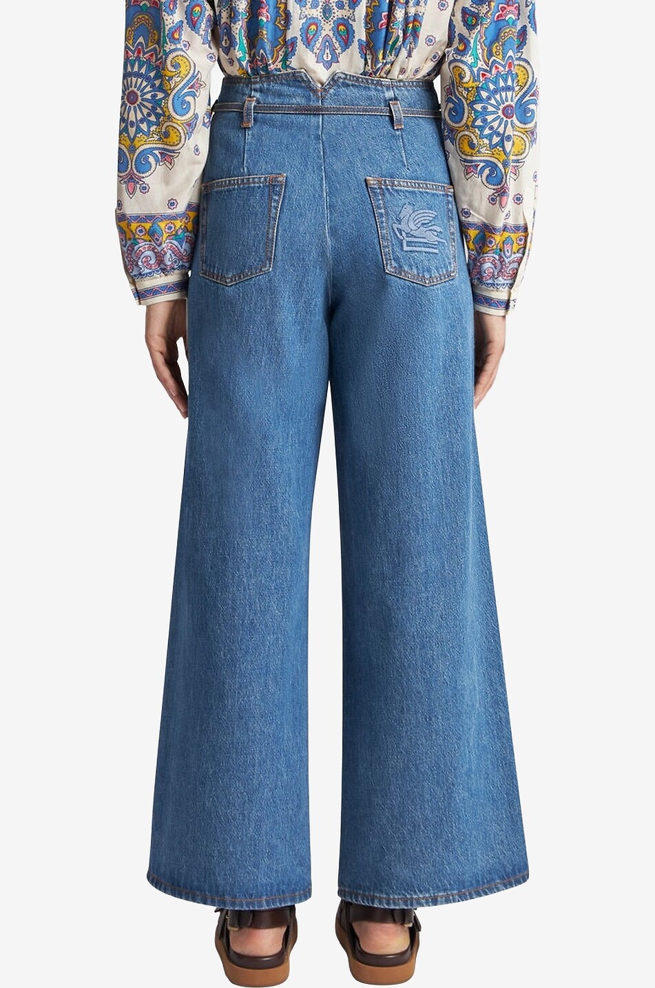 ETRO Culotte-Jeans mit Gürtel Pegaso Damen BLAU 4