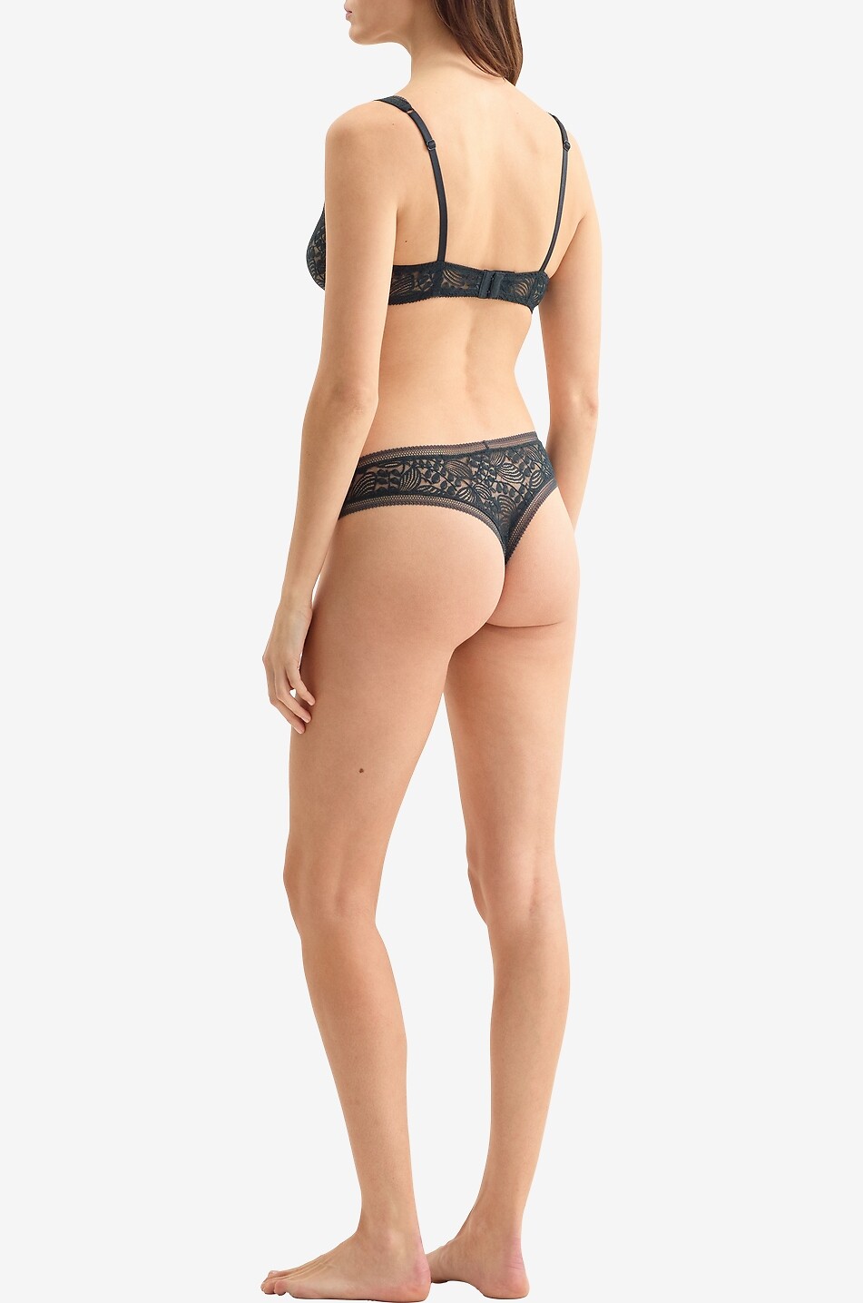 ERES Acidulée jersey and lace tanga Women BLACK 3