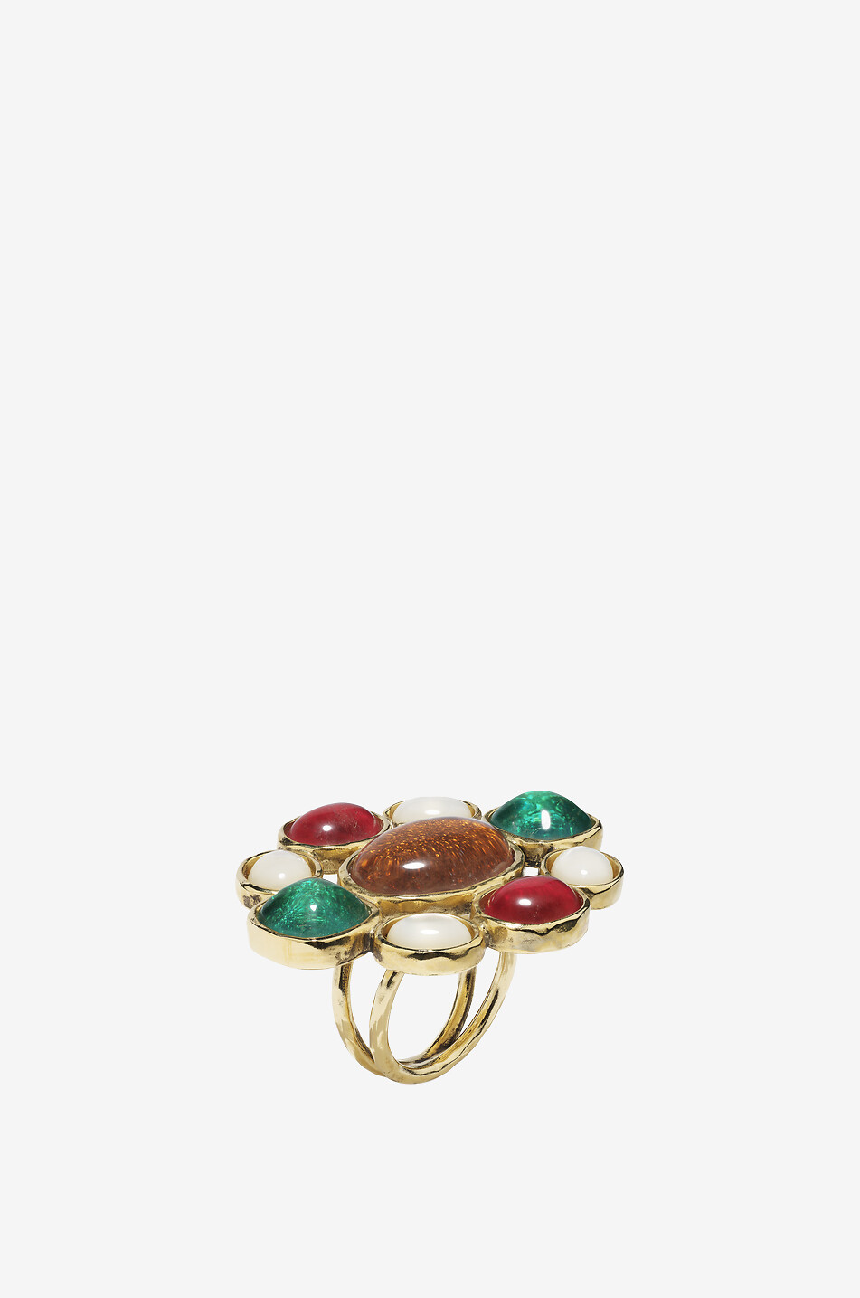 GOOSSENS PARIS Bague dorée ornée de pierres Croix Bohème GM Femme MULTICOLORE 1