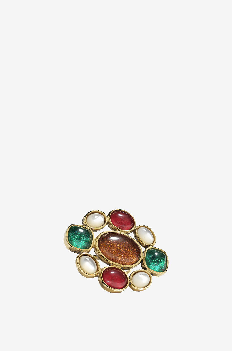 GOOSSENS PARIS Bague dorée ornée de pierres Croix Bohème GM Femme MULTICOLORE 2
