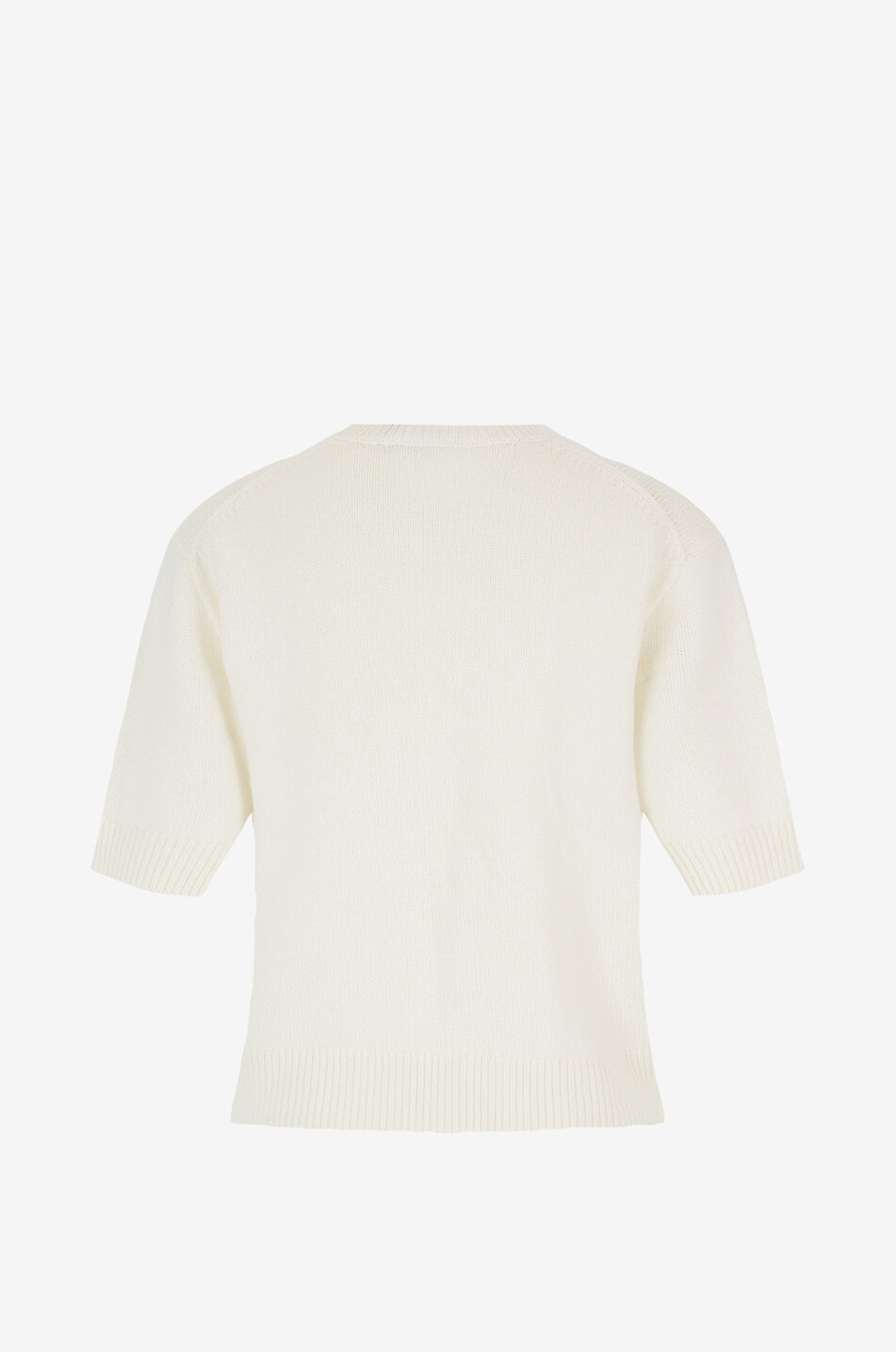 THEORY Cropped short-sleeved cashmere jumper Women EGGSHELL 2