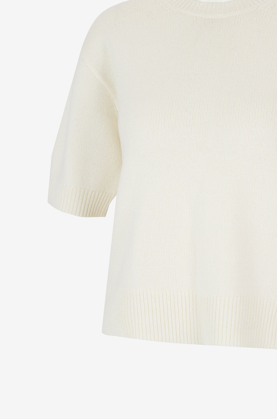 THEORY Cropped short-sleeved cashmere jumper Women EGGSHELL 3
