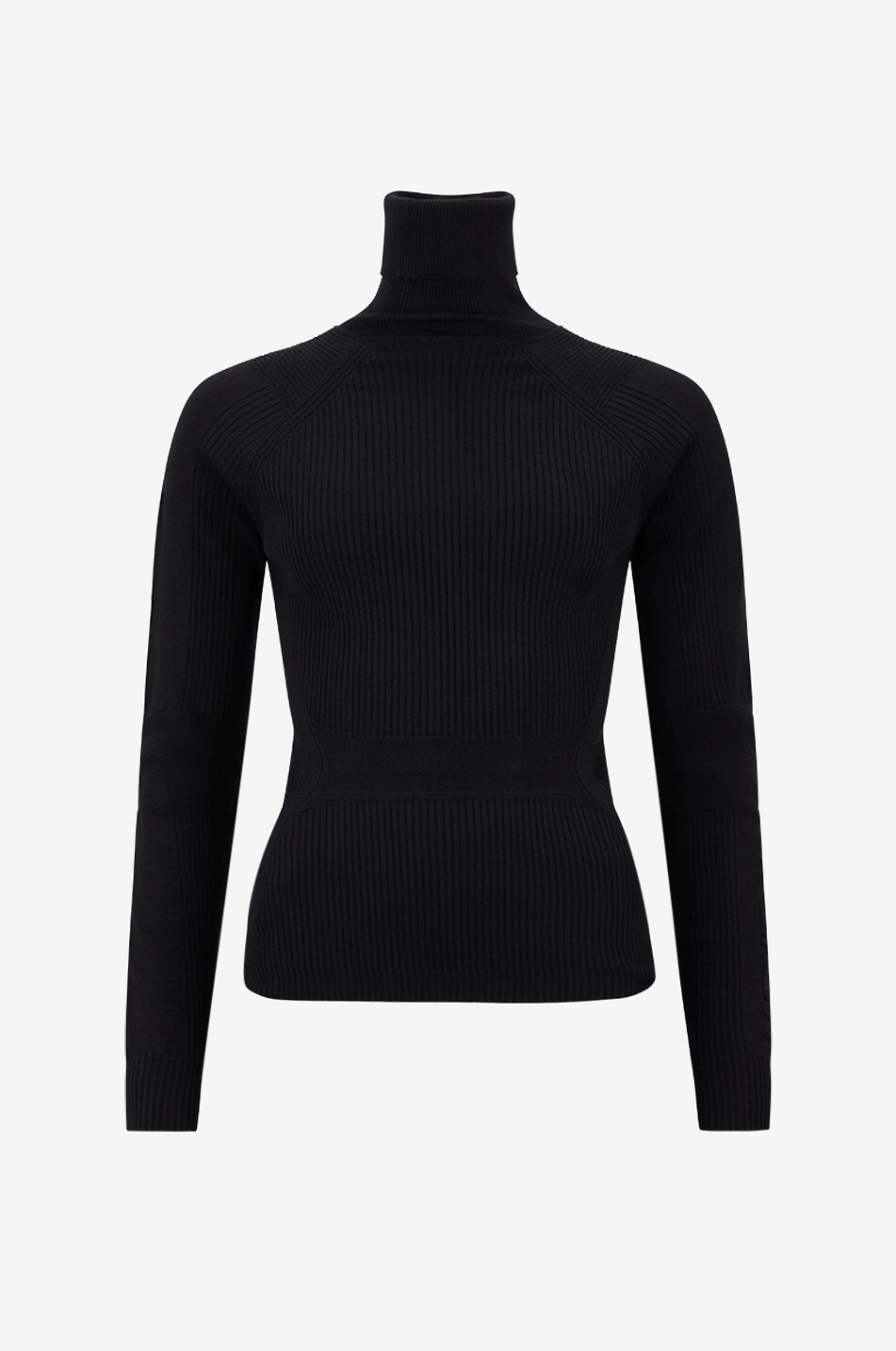 Pull chaussette côtelé à col roulé en laine