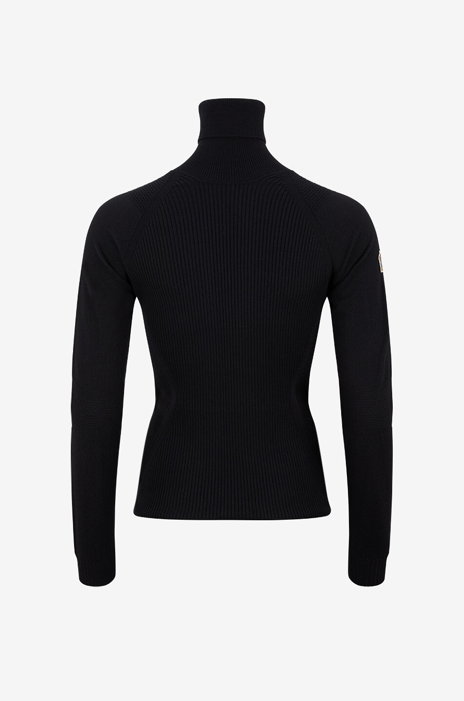 MONCLER GRENOBLE Pull chaussette côtelé à col roulé en laine Femme NOIR 2