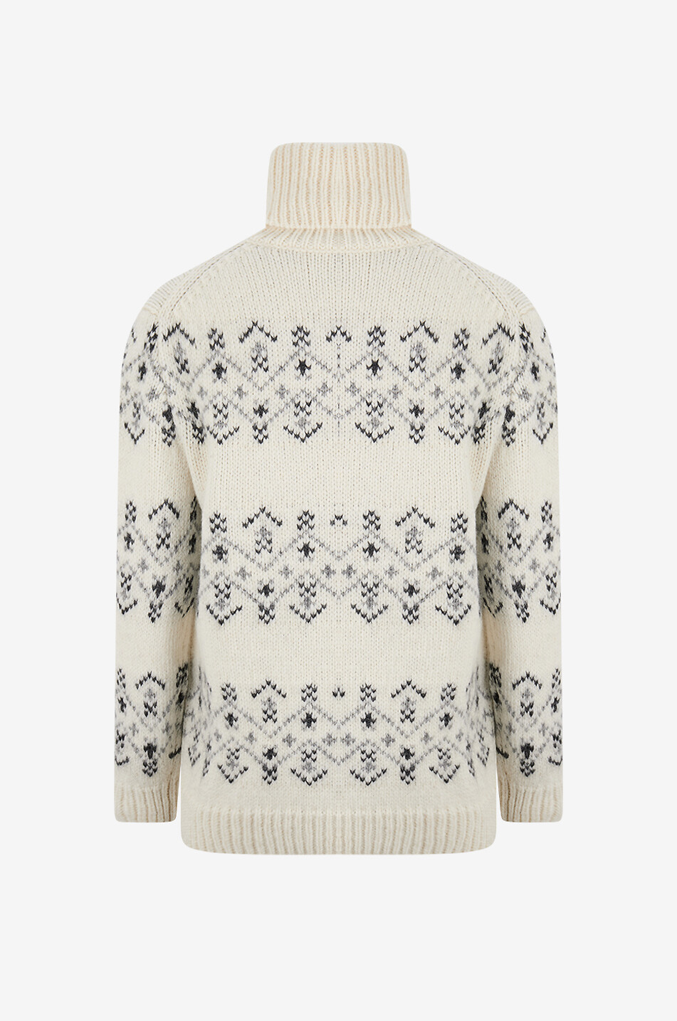 MONCLER Pull jacquard à col roulé en alpaga Dolcevita Femme BLANC 2