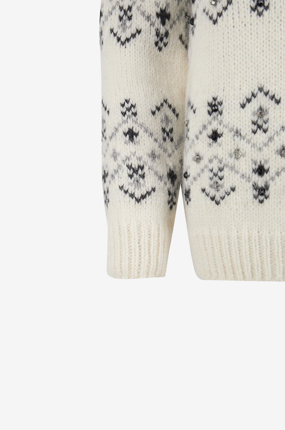 MONCLER Pull jacquard à col roulé en alpaga Dolcevita Femme BLANC 3