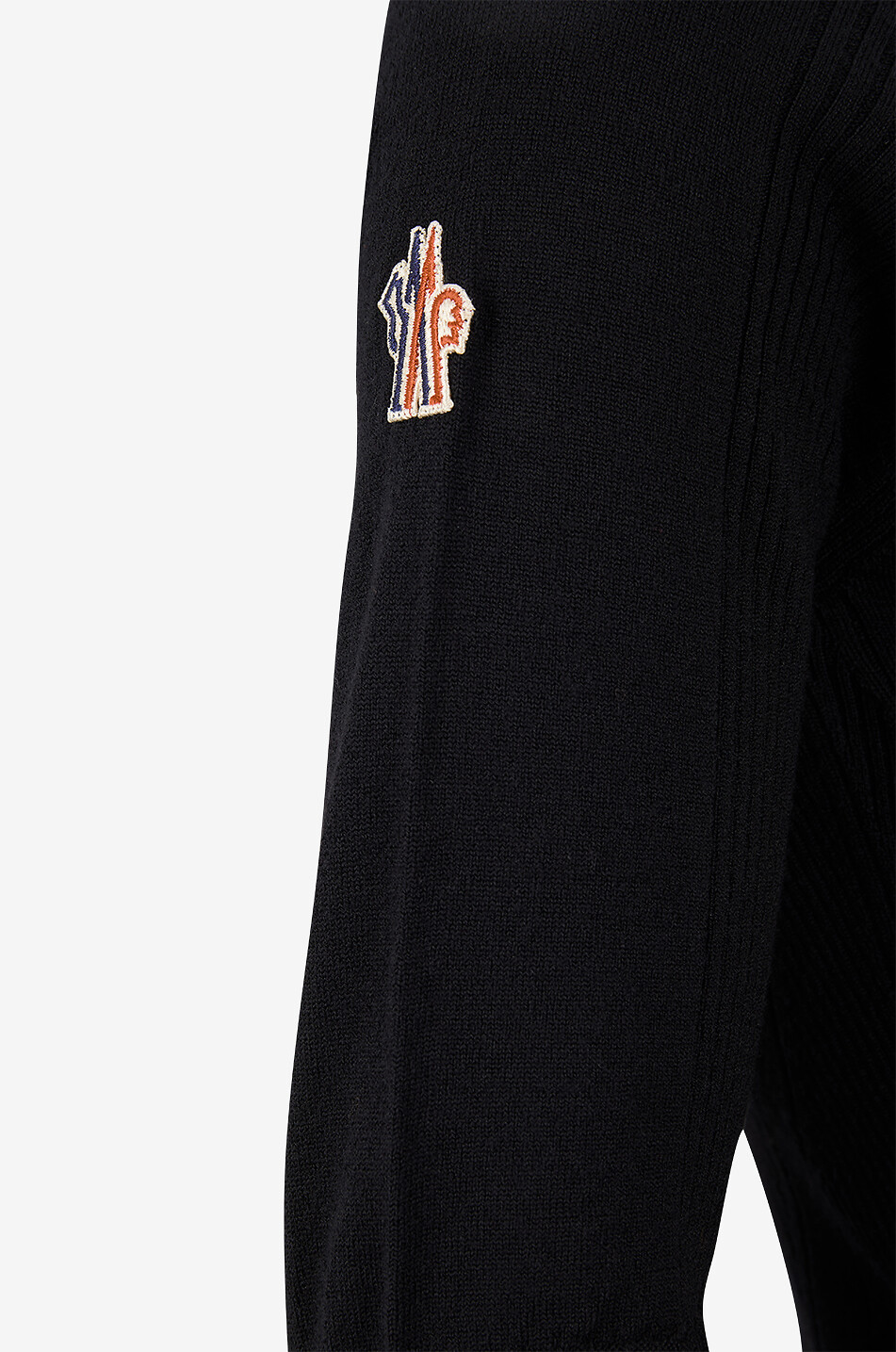 MONCLER GRENOBLE Pull chaussette côtelé à col roulé en laine Femme NOIR 3