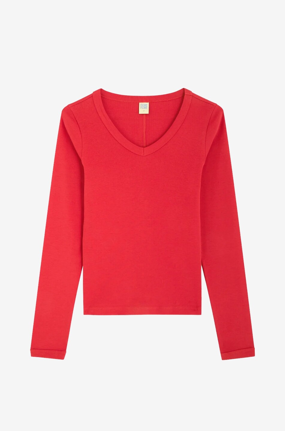 FLORE FLORE Langarm-Jersey-T-Shirt mit V-Ausschnitt Jill Damen ROT 1