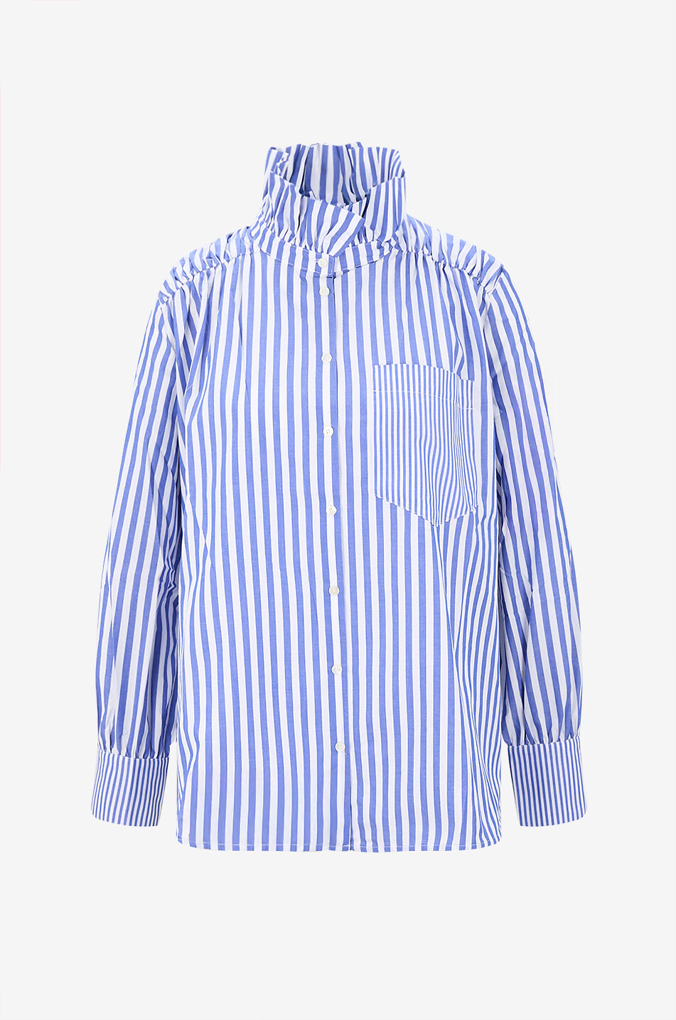 BALZAC PARIS Leonor oversized striped poplin shirt Women BLUE 1