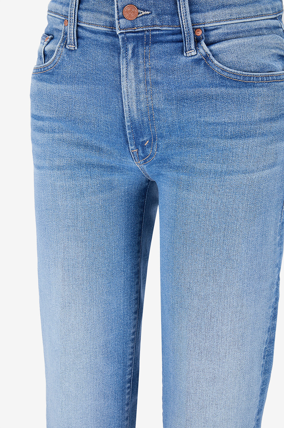 MOTHER Rambler Zip Ankle Piece By Piece mid-rise straight jeans Women BLUE 3