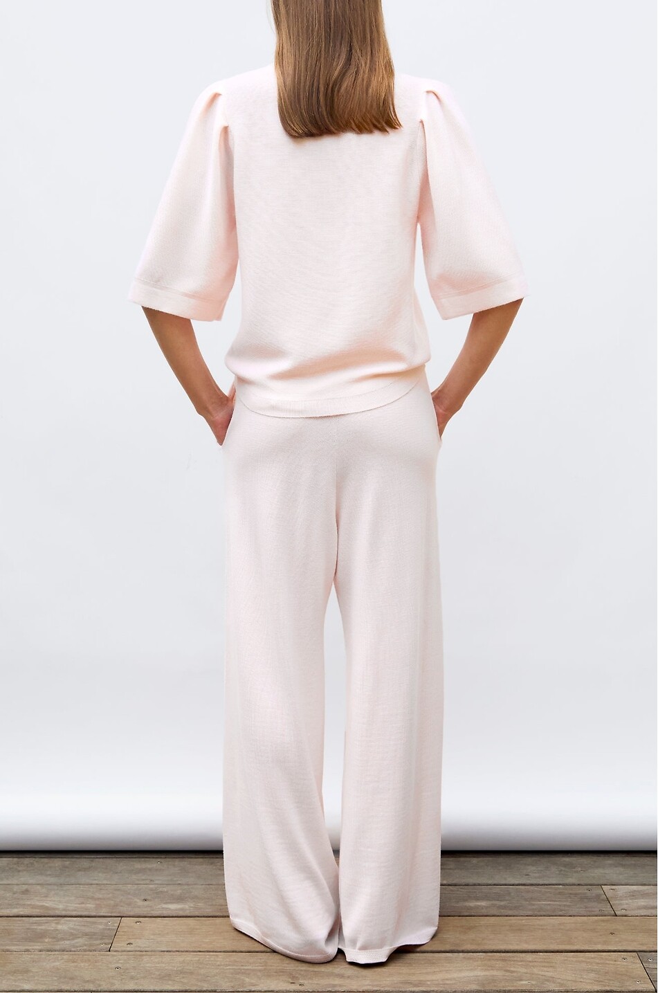 MOLLI Lauren2 wide-leg knit trousers with waistband tucks Women LIGHT PINK 3